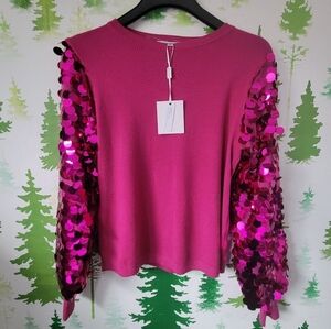 New Sioni Milano Sequin Sleeve Sweater.